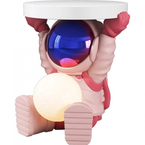 Đồ decor trang trí kết hợp bàn để đồ hình phi hành gia ngồi có đèn LED kết hợp bluetooth 010