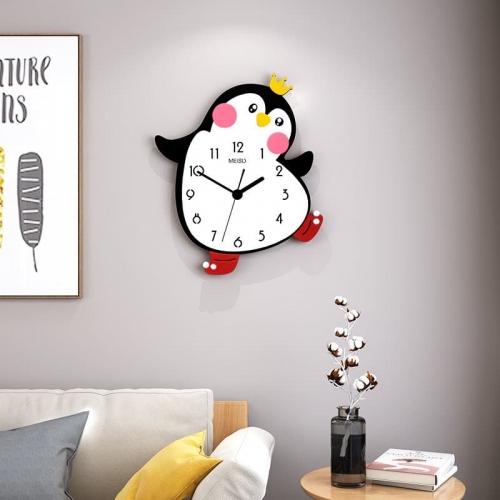 Đồng hồ treo tường chim cánh cụt dễ thương 150