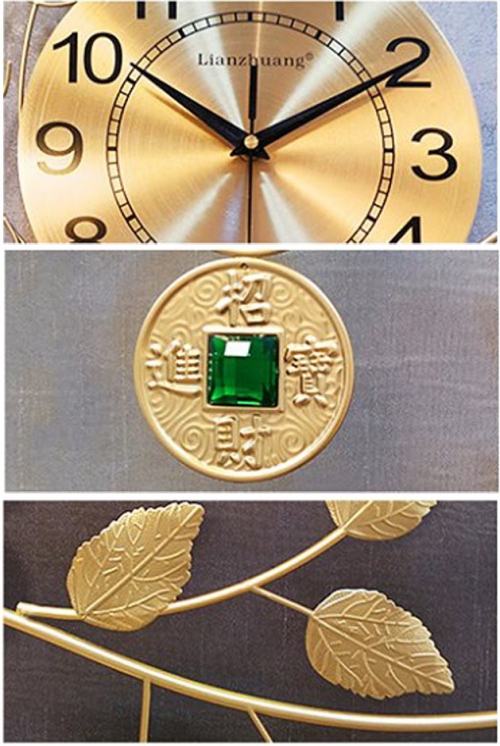 Đồng hồ treo tường nghệ thuật kiểu dáng cây kim tiền 009