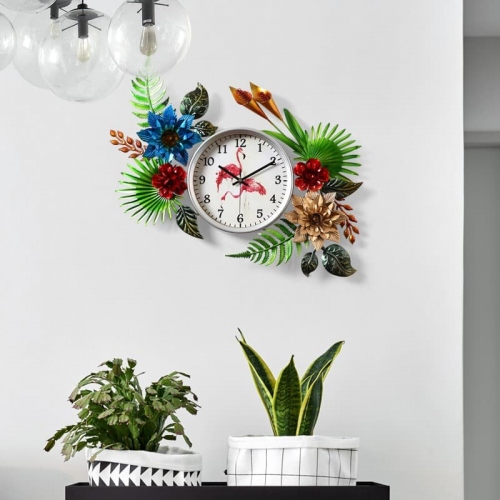 Đồng hồ treo tường thiết kế hoa lá nghệ thuật 176
