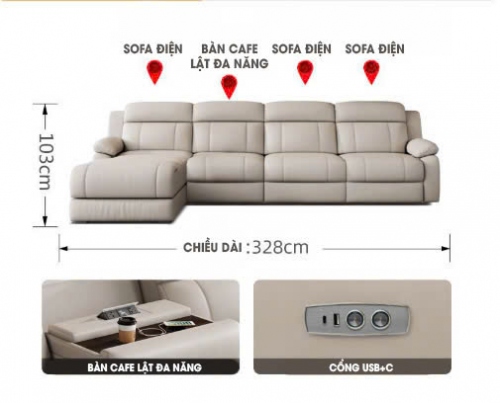 SFD009 - Ghế Sofa điện 1 ghế lật đa năng tiện nghi