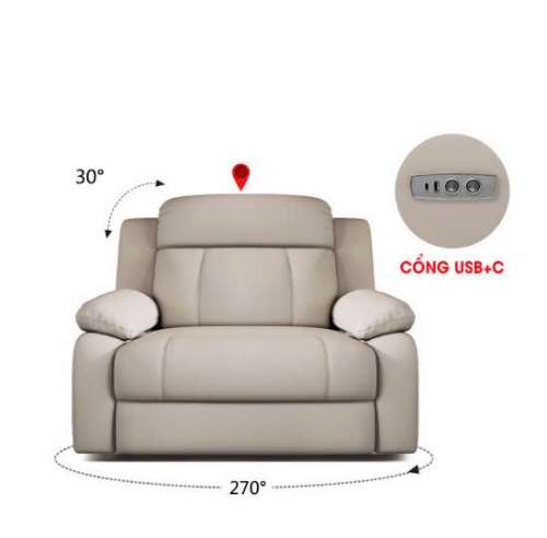 SFD022 - Ghế Sofa điện đơn phiên bản nâng cấp chế độ xích đu xoay