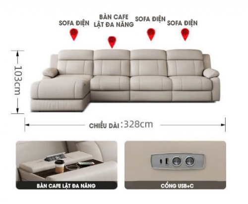 SFD029 - Ghế Sofa điện phiên bản nâng cấp 3 ghế điện thư giãn