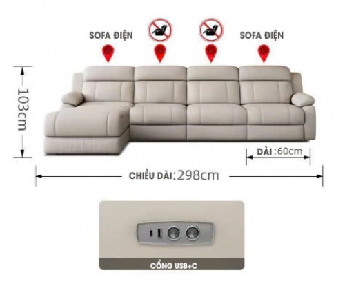 SFD005 - Ghế Sofa điện 2 bên phòng khách cao cấp