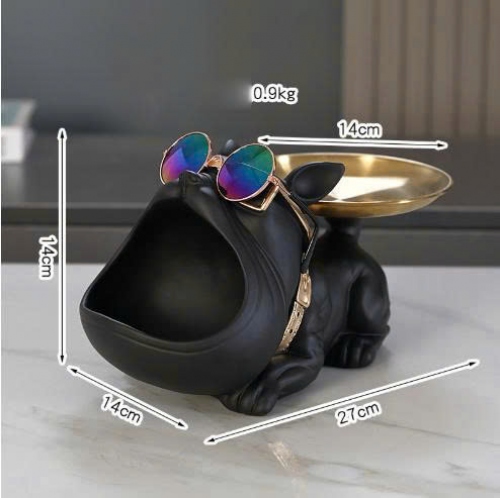 Hộp đựng đồ decor trang trí hình chó Bulldog Pháp cao cấp 038