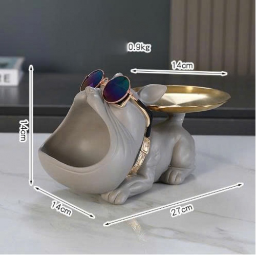 Hộp đựng đồ decor trang trí hình chó Bulldog Pháp cao cấp 038