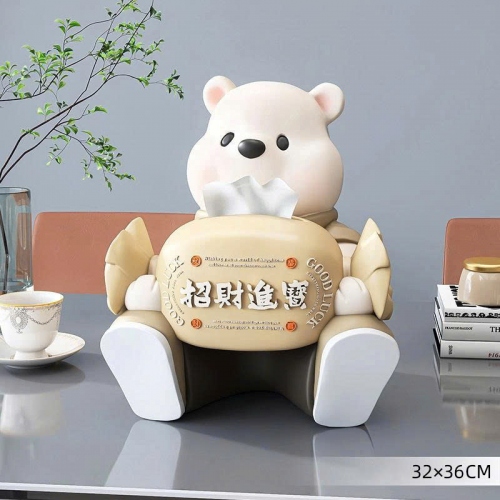 Hộp đựng giấy decor trang trí hình gấu dễ thương cao cấp 049