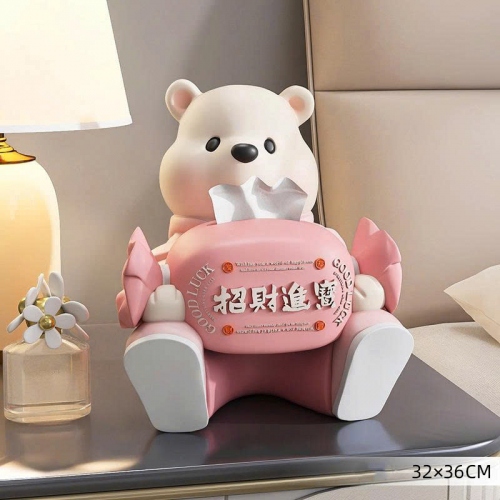 Hộp đựng giấy decor trang trí hình gấu dễ thương cao cấp 049