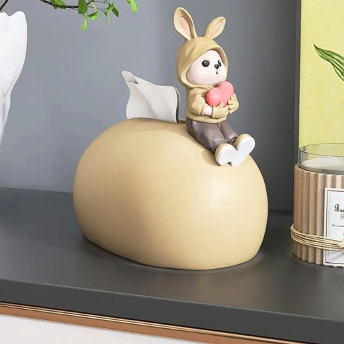 Hộp đựng khăn giấy decor hình bé thỏ dễ thương 033