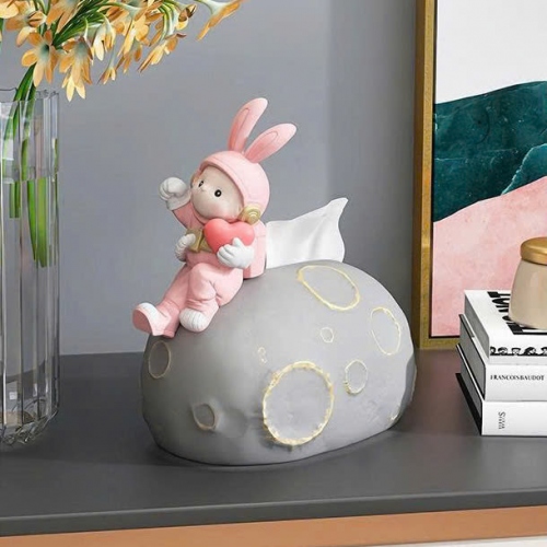 Hộp đựng khăn giấy decor hình bé thỏ dễ thương 033