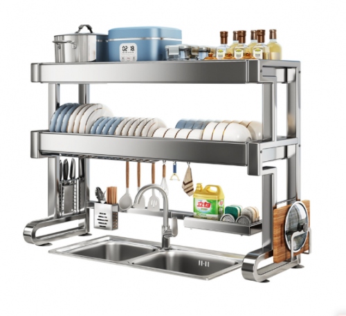 Kệ để bồn rửa chén bát thoát nước bằng thép không gỉ 304 đa năng 079