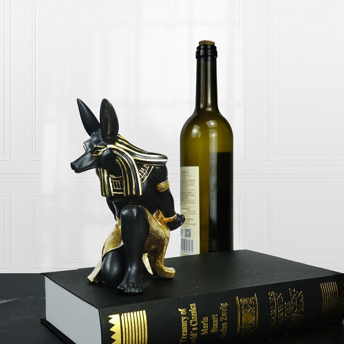 Kệ để rượu decor trang trí tượng thần Anubis ngồi canh gác Ai Cập cao cấp 043