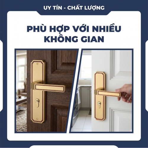 Khóa tay gạt gắn cửa gỗ kiểu dáng đơn giản KCSP010