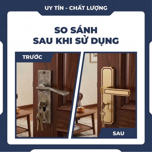 Khóa tay gạt gắn cửa gỗ kiểu dáng đơn giản KCSP010