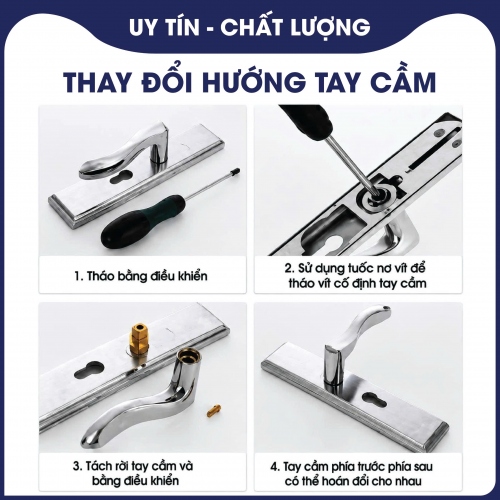 Khóa tay gạt gắn cửa gỗ kiểu dáng đơn giản KCSP010