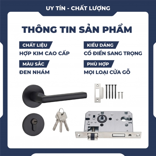 Khóa tay gạt phòng ngủ bằng hợp kim nhôm KCSP009
