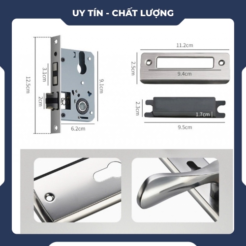 Khóa tay gạt phòng ngủ bằng thép không gỉ KCSP001