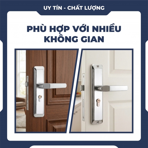 Khóa tay gạt phòng ngủ bằng thép không gỉ KCSP012