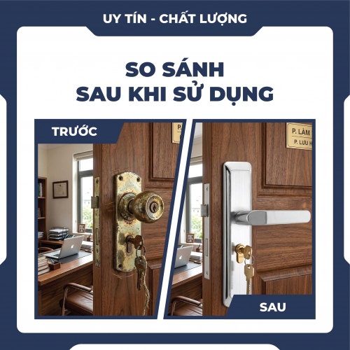 Khóa tay gạt phòng ngủ bằng thép không gỉ KCSP012