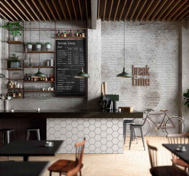 Thiết kế nội thất quán cafe phong cách cổ điển 091