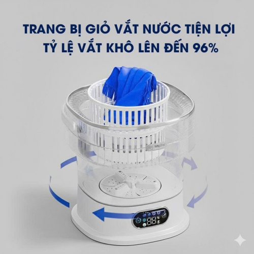 Máy giặt gấp đa năng dùng để giặt đồ lót, tất, quần áo trẻ em MG001