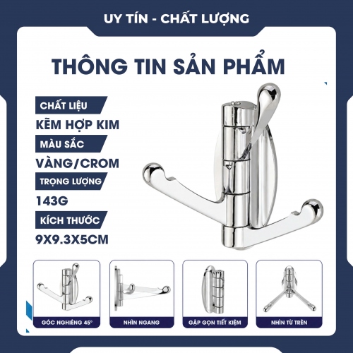 Móc đơn xoay móc quần áo nhà bếp phòng tắm khăn vệ sinh MTSP003