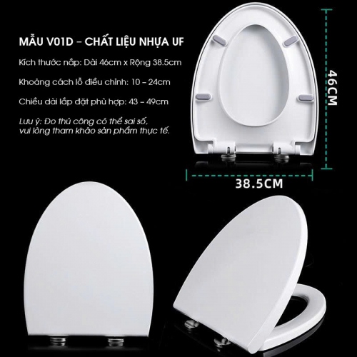 Nắp Bồn Cầu Đóng Mở Êm Ái Chất Liệu Nhựa UF Bền Đẹp NBCTM010