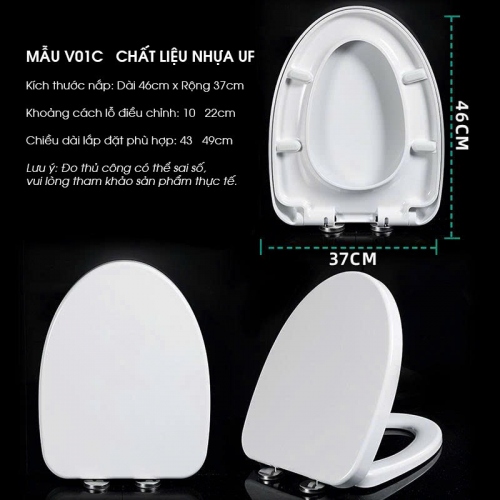 Nắp Bồn Cầu Đóng Mở Êm Ái Chất Liệu Nhựa UF Bền Đẹp NBCTM010