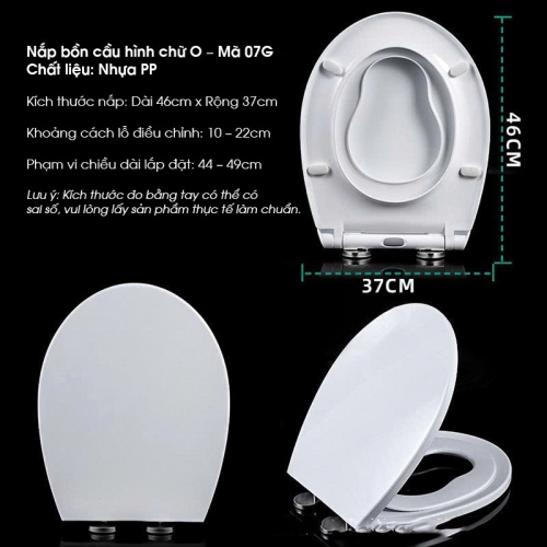 Nắp Bồn Cầu Hình Chữ O Nhựa PP Bền Đẹp Phù Hợp Mọi Gia Đình NBCTM011