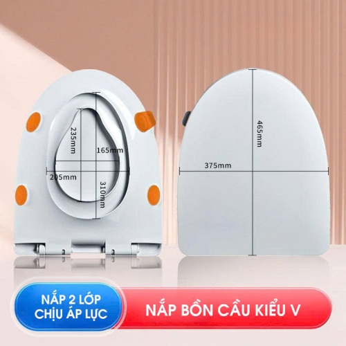 Nắp Bồn Cầu Nhựa PP Nguyên Sinh Cao Cấp Mẫu Trắng Bóng Dễ Lau Chùi NBCTM012