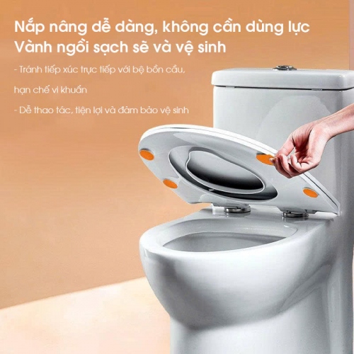 Nắp Bồn Cầu Nhựa PP Nguyên Sinh Cao Cấp Mẫu Trắng Bóng Dễ Lau Chùi NBCTM012
