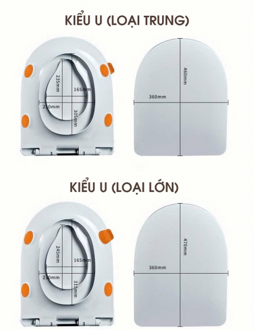 Nắp Bồn Cầu Nhựa PP Nguyên Sinh Cao Cấp Mẫu Trắng Bóng Dễ Lau Chùi NBCTM012