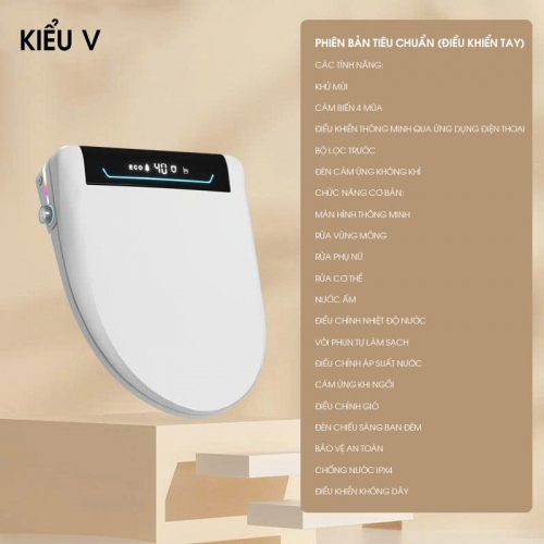 Nắp bồn cầu thông minh đa chức năng cho gia đình sưởi ấm tức thì NBCTM002
