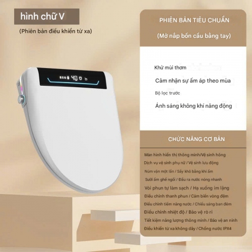 Nắp Bồn Cầu Thông Minh Khử Mùi và Điều Khiển Từ Xa NBCTM003