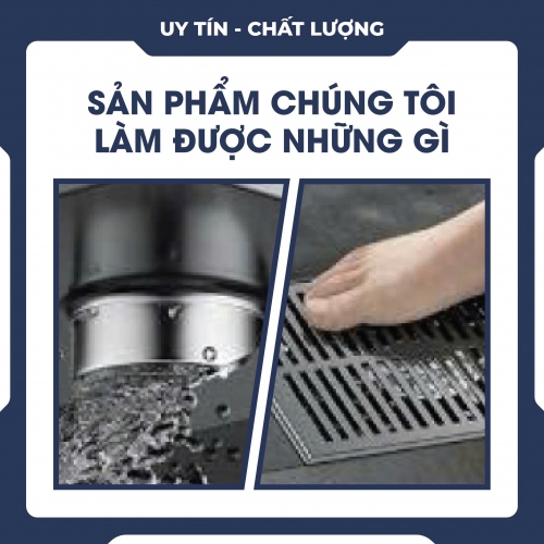 Nắp thoát nước sàn khử mùi ngoài trời thép không gỉ 304 cao cấp 037