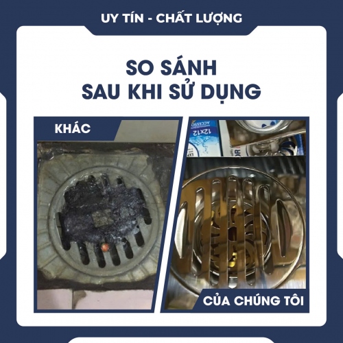 Nắp thoát sàn inox 304 đúc nguyên khối chóng mùi thoát nước nhanh ND039