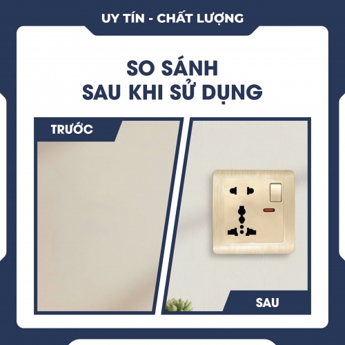 Ổ cắm điện 5 lỗ âm tường có công tắc 009