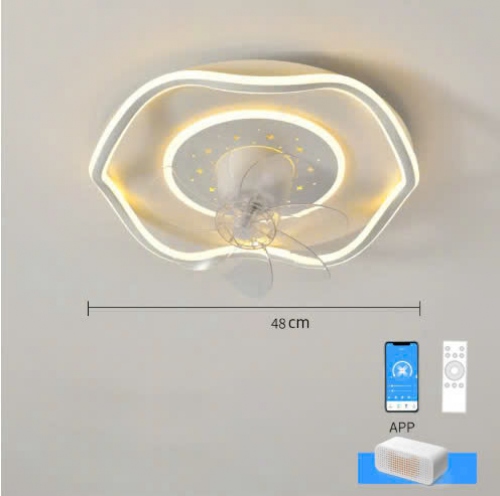 QTD174 - Quạt Trần Đen LED Sao Đêm Ánh Sáng Cao Cấp