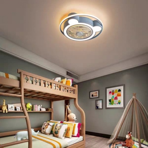 Quạt ốp trần có đèn trang trí phòng ngủ trẻ em đáng yêu 137