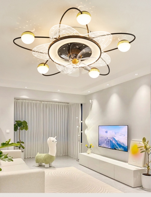 Quạt trần đèn trang trí hiện đại cao cấp thiết kế sang trọng QTDOR179