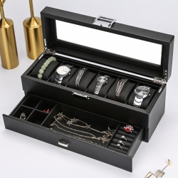 0194 Hộp đựng đồng hồ trang sức 2 tầng 6 ngăn