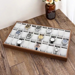 0218 Hộp đựng đồng hồ 30 ngăn gỗ óc chó cao cấp