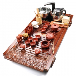 Bộ bàn trà gỗ điện đa năng gỗ quý Yixing 0026
