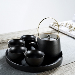 Bộ khay ấm trà chum gốm sứ cao cấp 0112