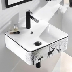 Bồn Lavabo Treo Tường Vuông Họa Tiết Hươu Tora Sanitary...