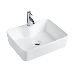 Bồn Lavabo vuông sứ trắng Tora Sanitary KT-LB13