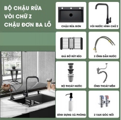BRC011 - Bồn rửa chén bằng thép không...