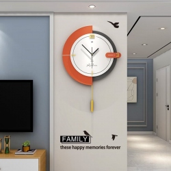 Đồng hồ treo tường phòng khách thiết kế tối giản 253