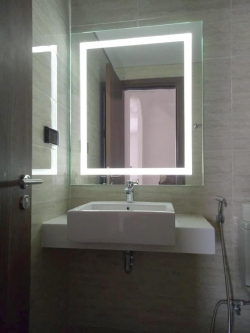 Gương treo tường có đèn led phun cát trong HCN 035