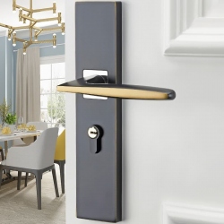 Khóa cửa tay gạt đen phối vàng sang trọng 097